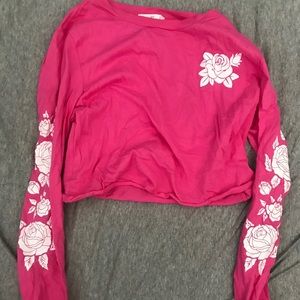 Cropped Floral Long Sleeve Tee